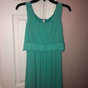 Red Camel green/blue scalloped dress